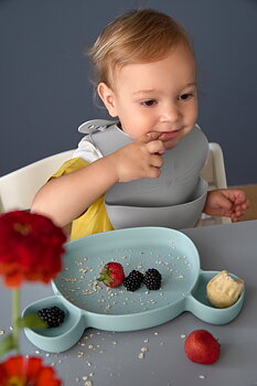 Lässig Section Plate Silicone Little Chums Mouse blue