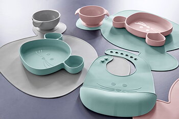 Lässig Section Plate Silicone Little Chums Mouse rose