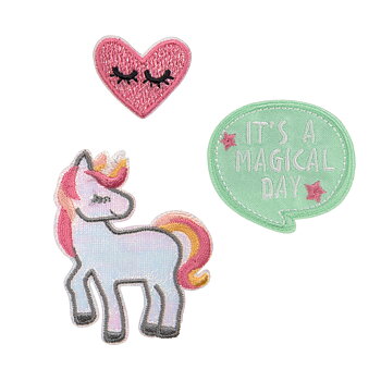 Lässig Textile Woven Sticker Stick on Unicorn