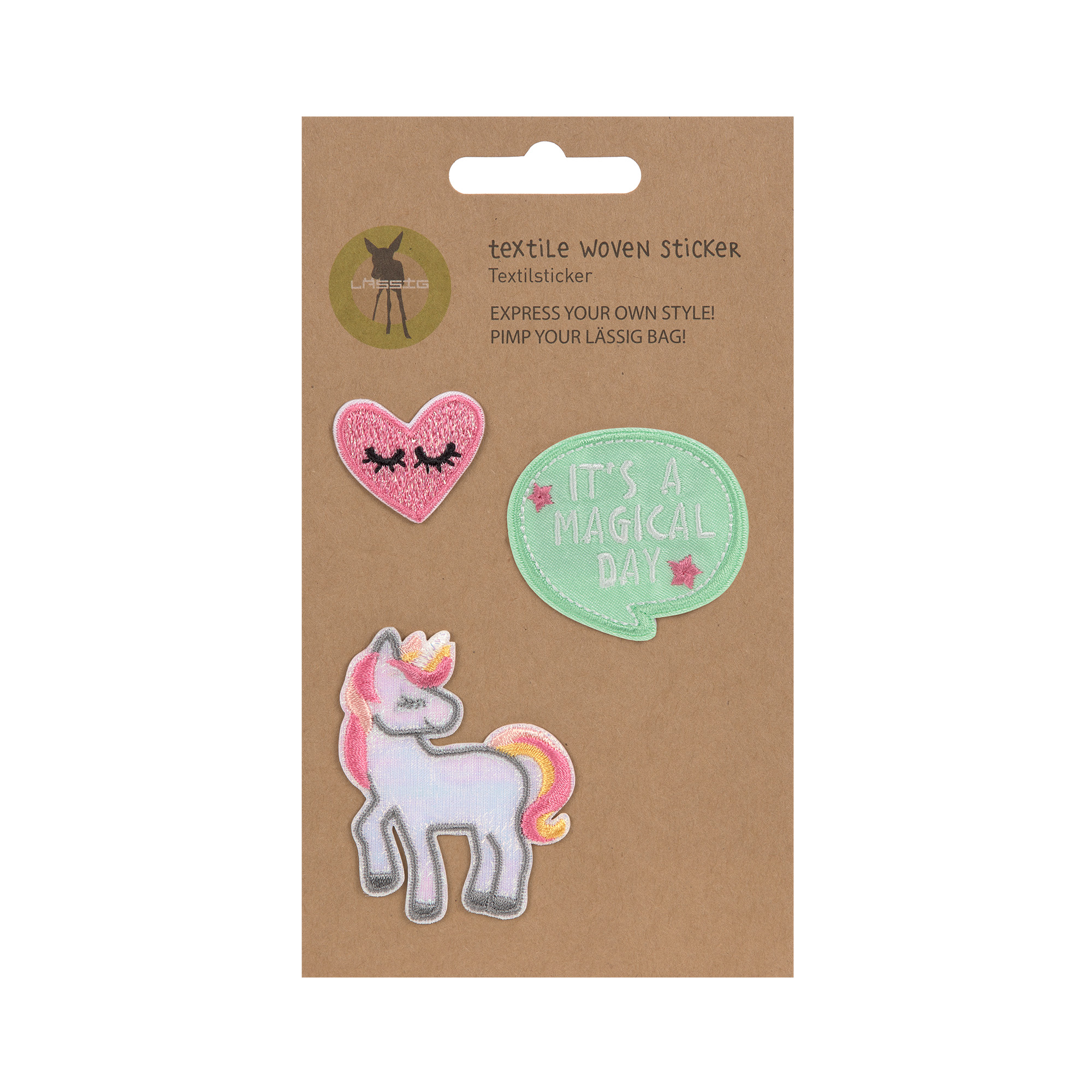 Lässig Textile Woven Sticker Stick on Unicorn - 3