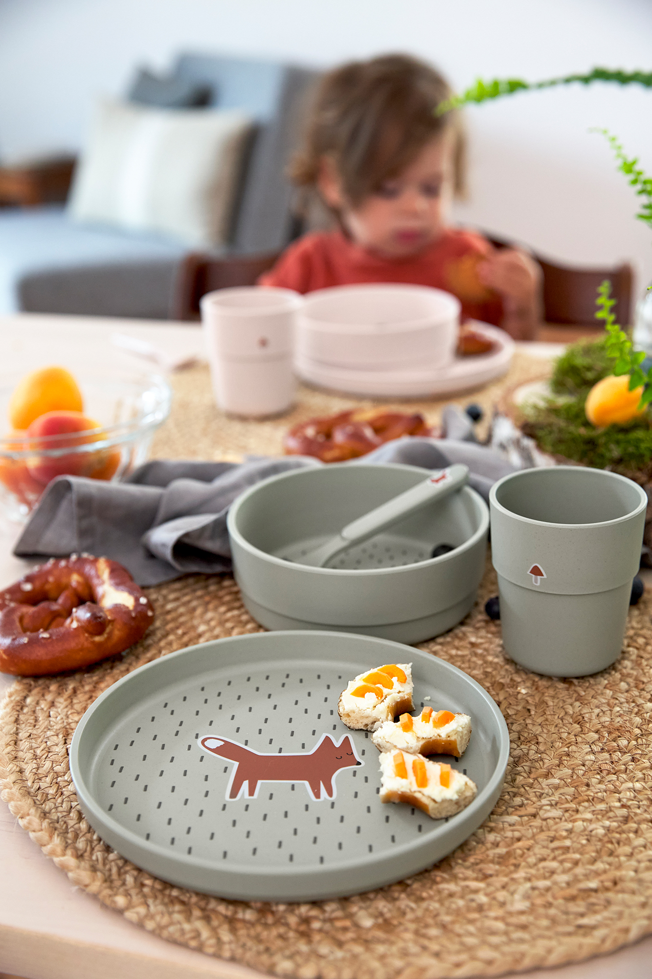 Lässig Dish Set PP/Cellulose Little Forest Fox (Plate, Bowl, Mug, Spoon) - 8