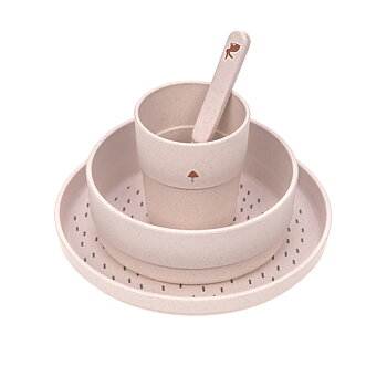 Lässig Dish Set PP/Cellulose Little Forest Rabbit (Plate, Bowl, Mug, Spoon)