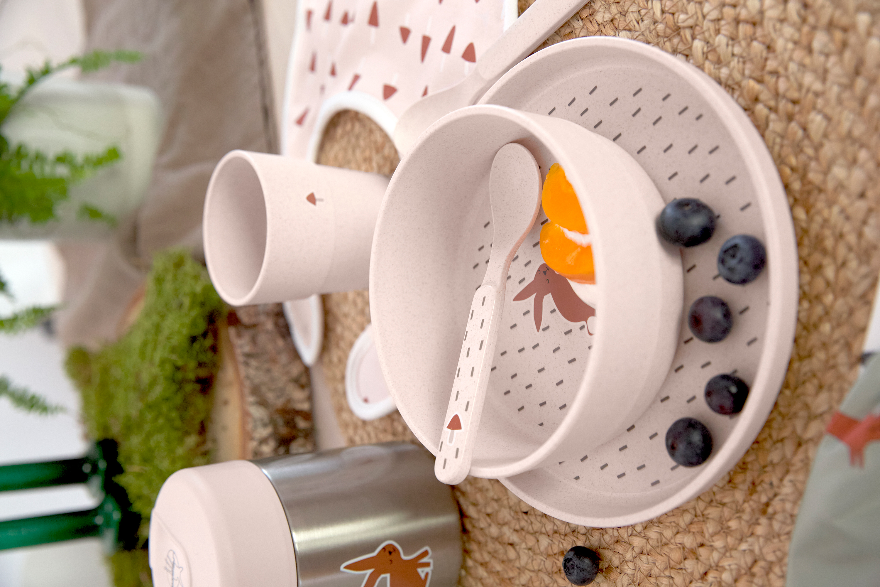 Lässig Dish Set PP/Cellulose Little Forest Rabbit (Plate, Bowl, Mug, Spoon) - 10
