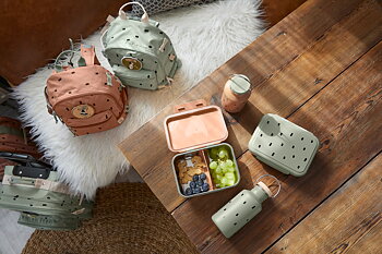 Lässig Lunchbox Stainless Steel Happy Prints Light Olive