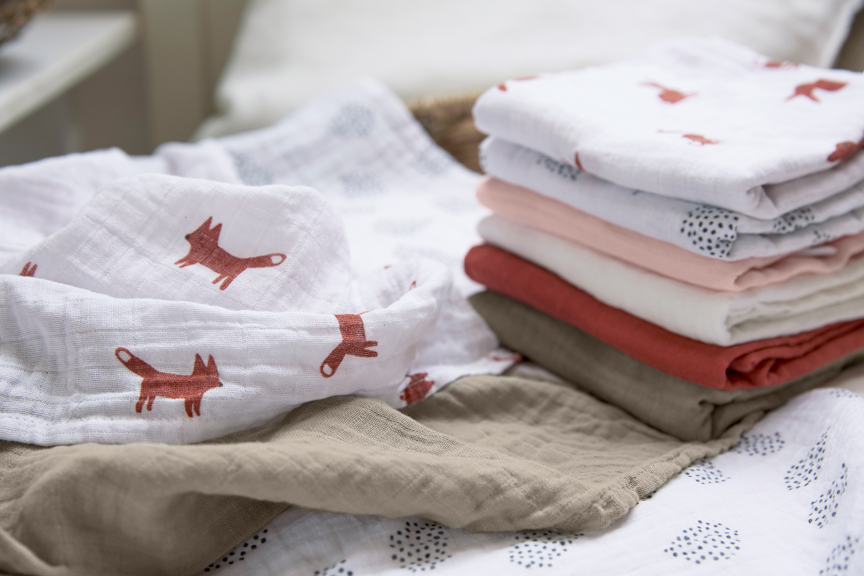Lässig Swaddle & Burp Blanket M Little Forest Fox - 5