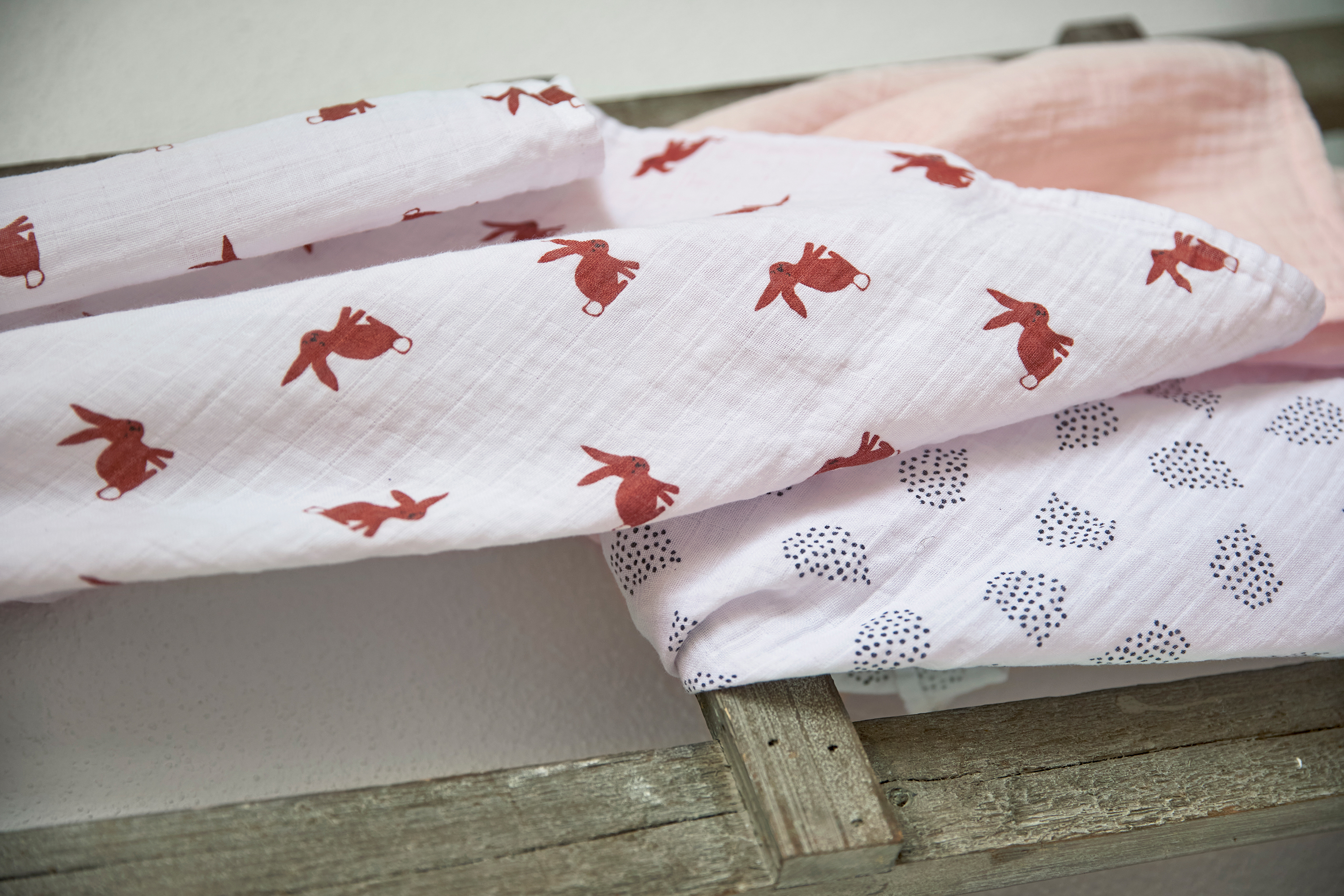 Lässig Swaddle & Burp Blanket M Little Forest Rabbit - 6