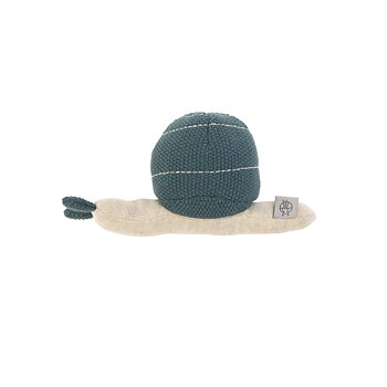 Lässig Knitted Toy with rattle Garden Explorer Snail Blue