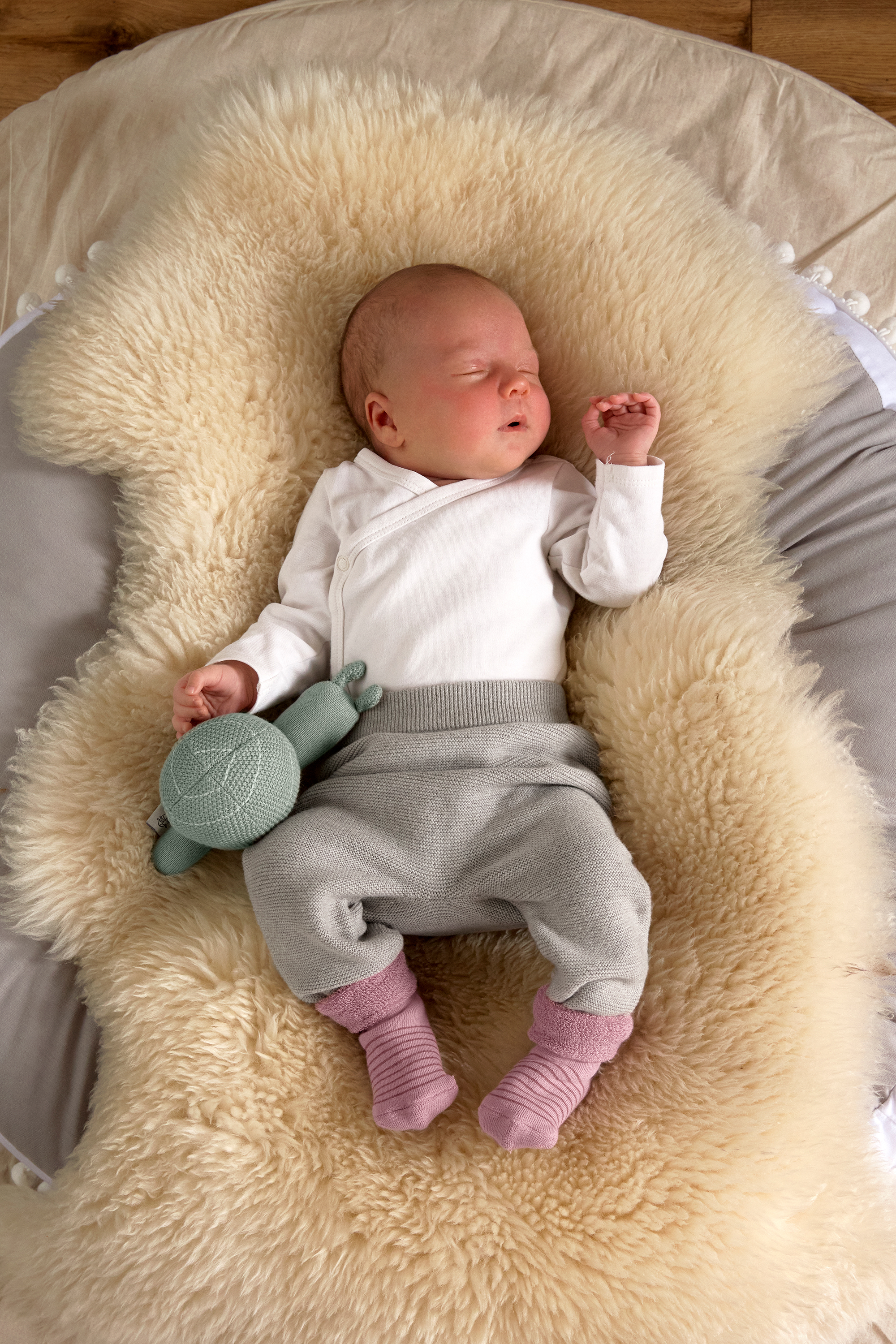 Lässig Knitted Toy with rattle Garden Explorer Snail Green - 6