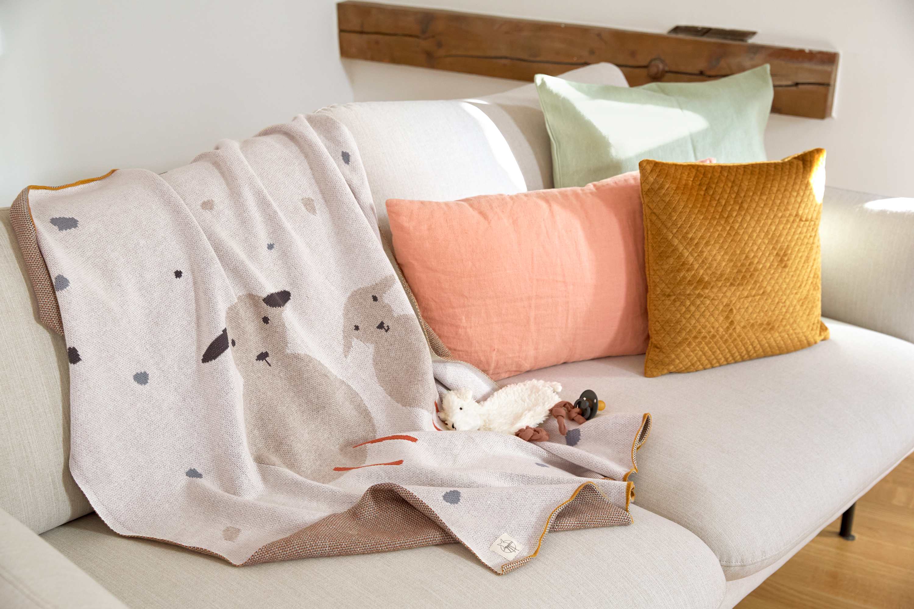 Lässig Knitted Baby Comforter GOTS Tiny Farmer Sheep - 5