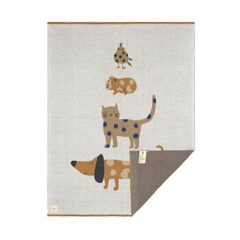 Lässig Knitted Blanket GOTS Little Mateys Royal Blue