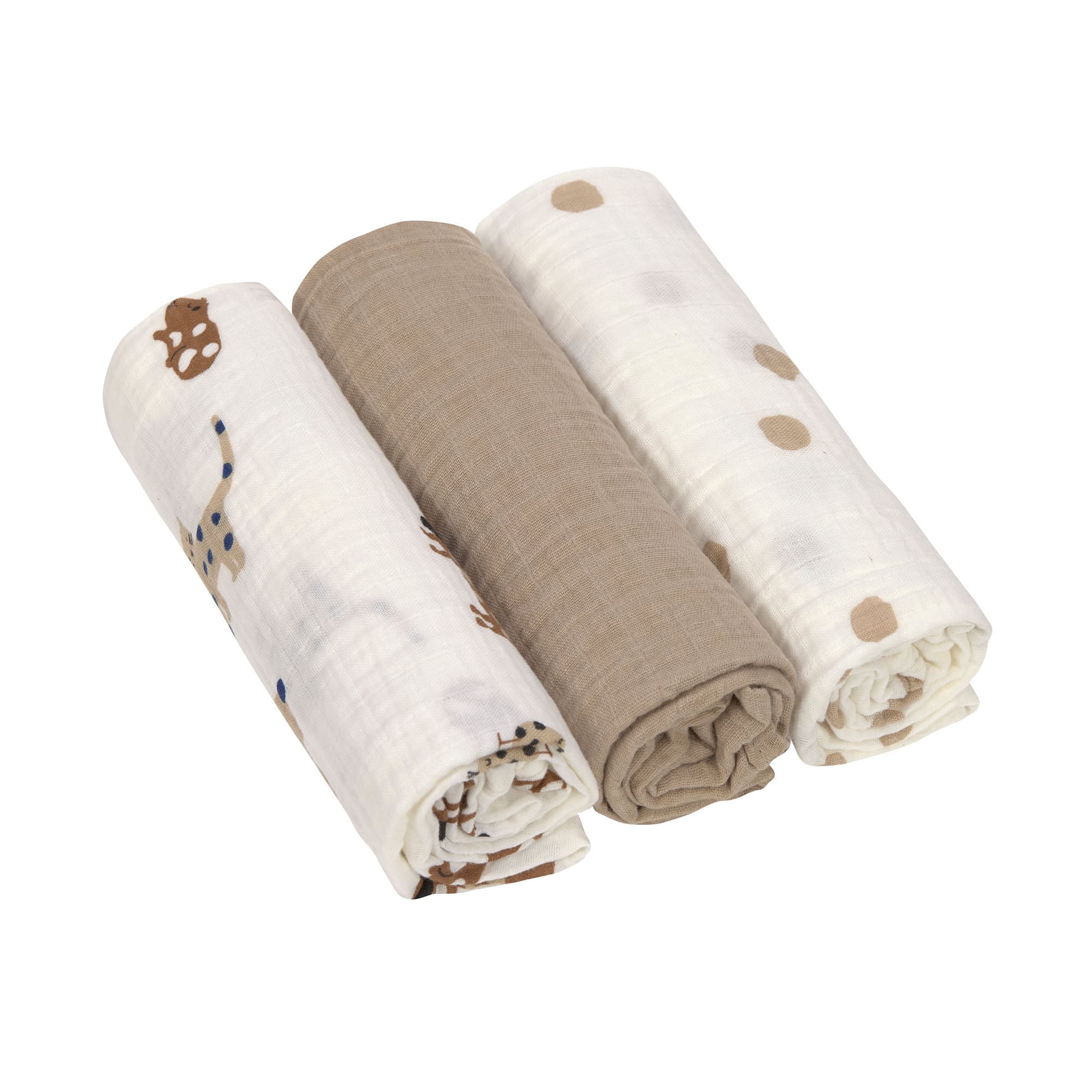Lässig Swaddle & Burp Blanket L Little Mateys royal blue 3 pcs ass., 85 x 85 cm