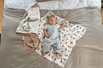 Lässig Swaddle & Burp Blanket L Little Mateys royal blue 3 pcs ass., 85 x 85 cm
