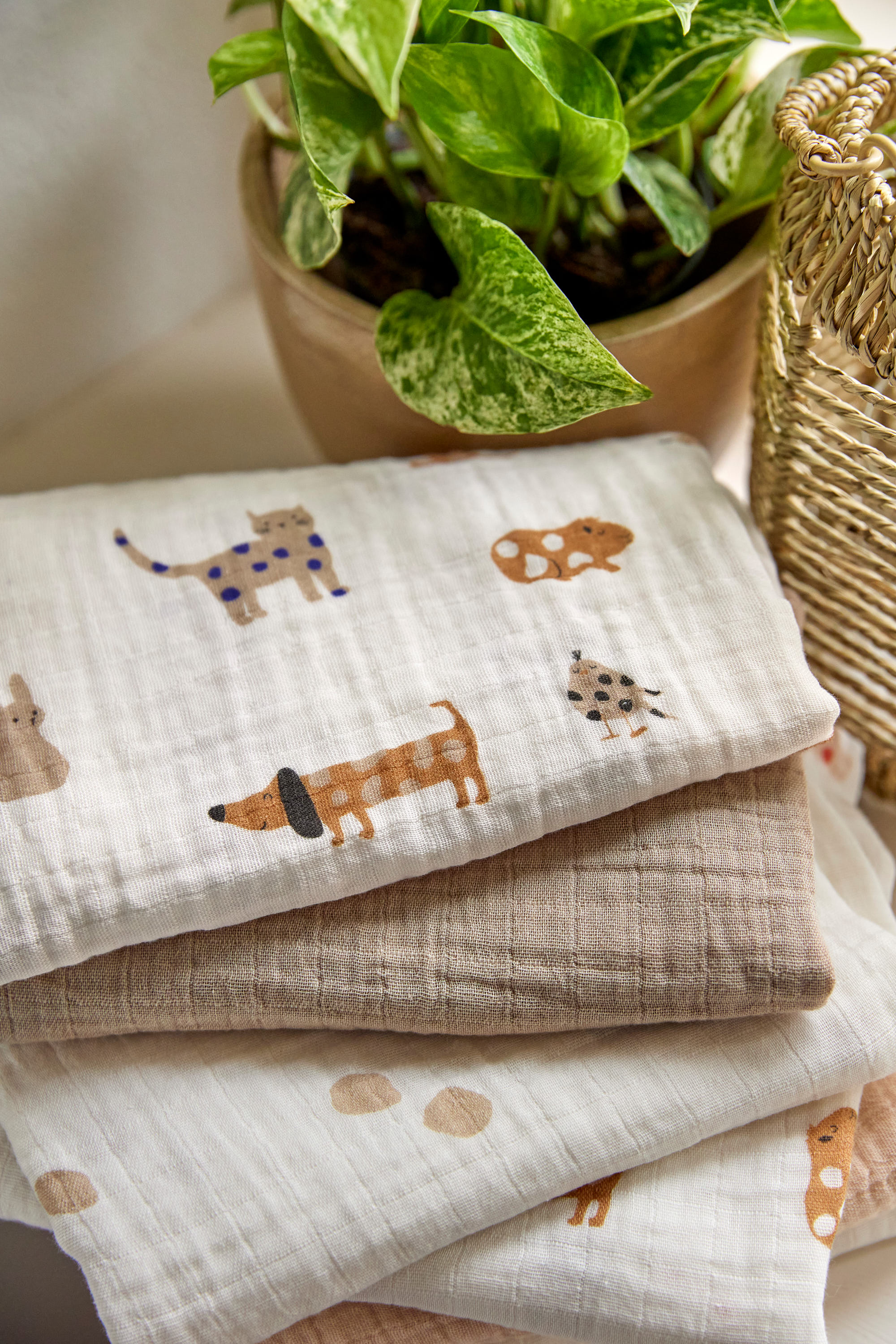 Lässig Swaddle & Burp Blanket L Little Mateys royal blue 3 pcs ass., 85 x 85 cm - 5