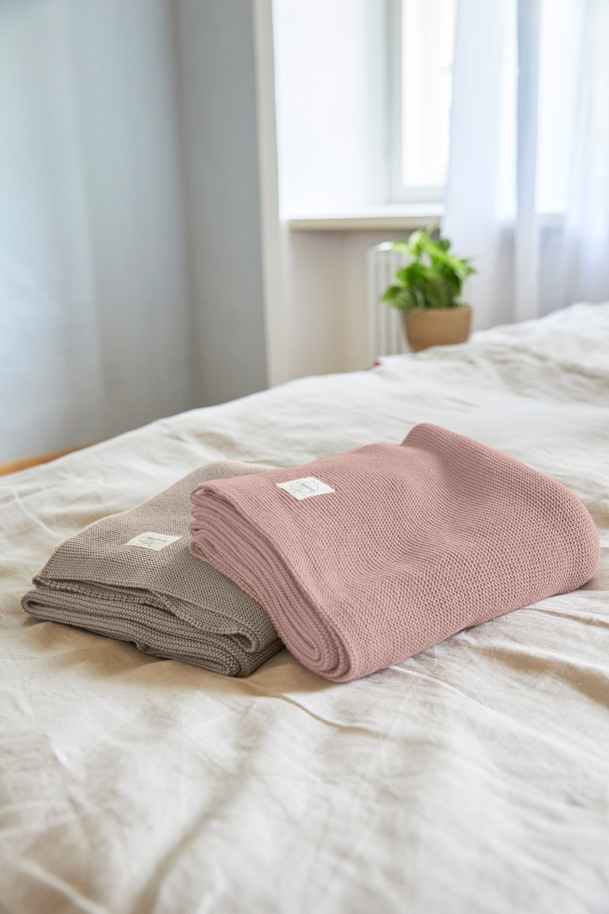 Lässig Knitted Blanket GOTS Frizzy Stone - 5