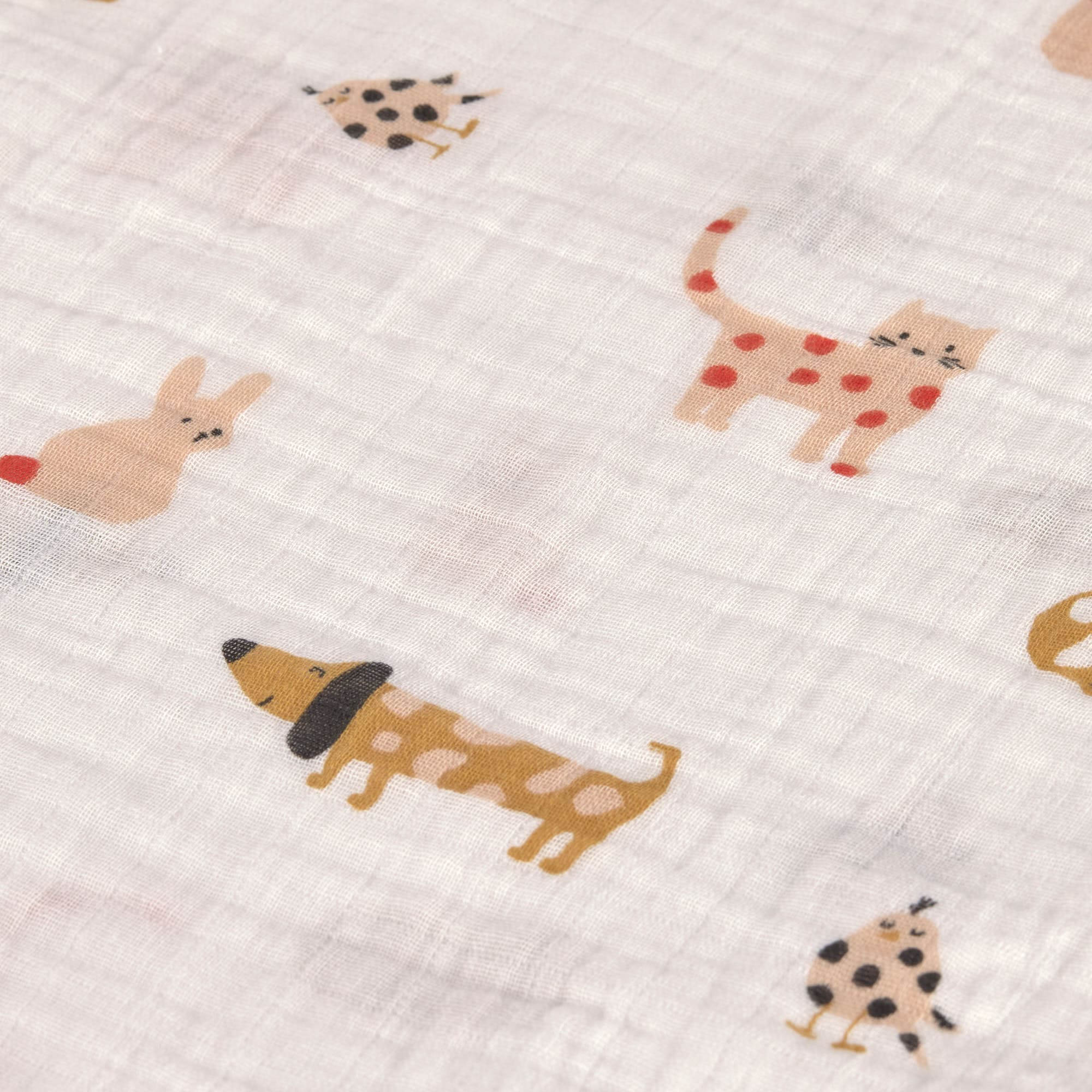 Lässig Swaddle & Burp Blanket L Little Mateys spicy orange, 3 pcs ass., 85 x 85 cm - 4