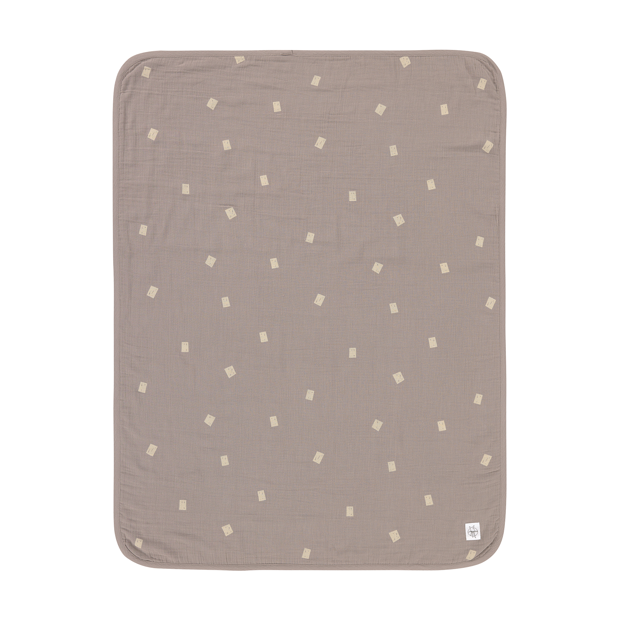 Lässig Muslin Blanket GOTS Spots taupe, 75 x 100 cm