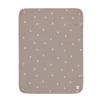 Lässig Muslin Blanket GOTS Spots taupe, 75 x 100 cm