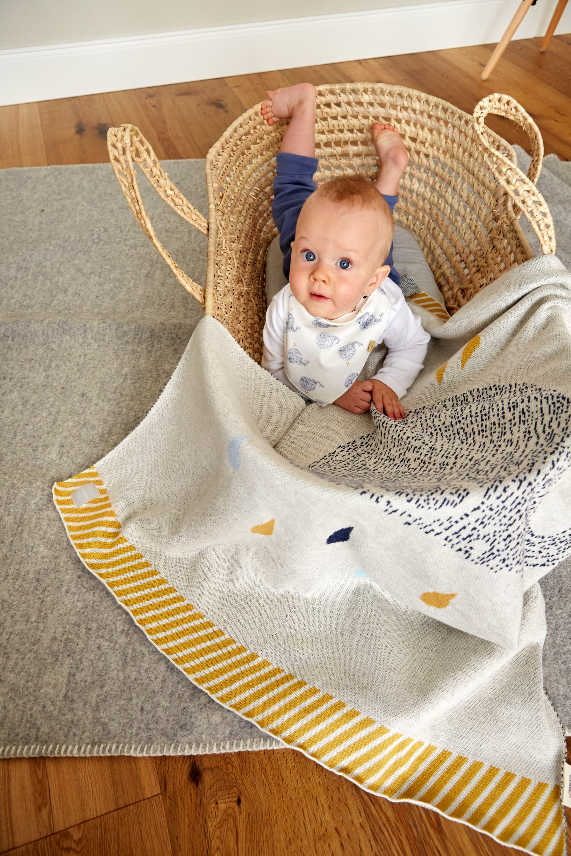 Lässig Knitted Blanket GOTS Little Water Whale 75 x 100 cm - 6