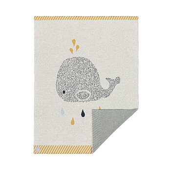 Lässig Knitted Blanket GOTS Little Water Whale 75 x 100 cm