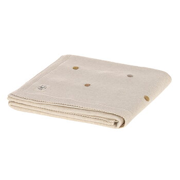 Lässig Knitted Blanket GOTS "Dots" nature 80 x 100 cm