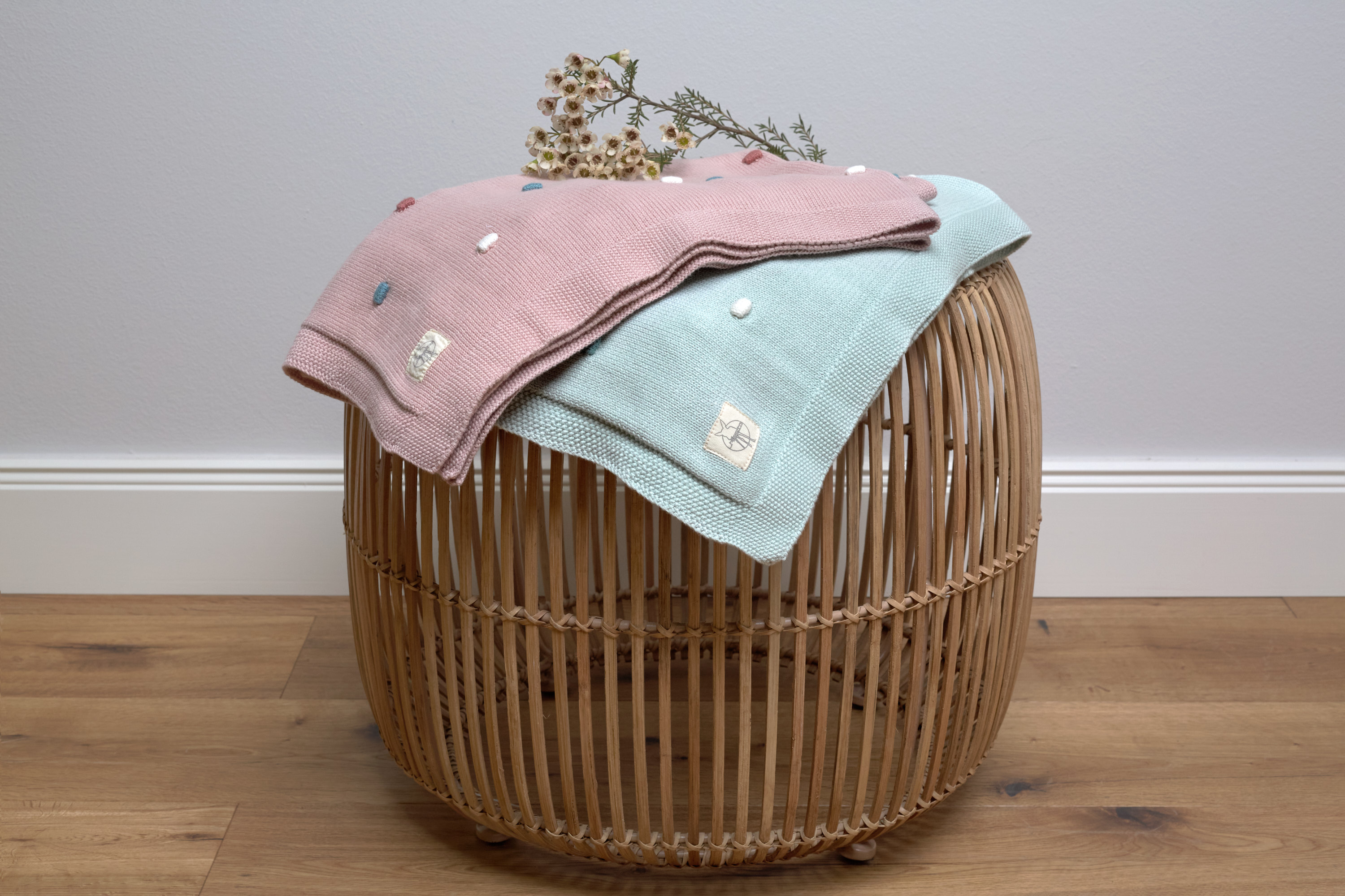 Lässig Knitted Blanket GOTS "Dots" light mint 80 x 100 cm - 10