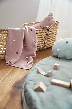 Lässig Knitted Blanket GOTS "Dots" dusky pink 80 x 100 cm