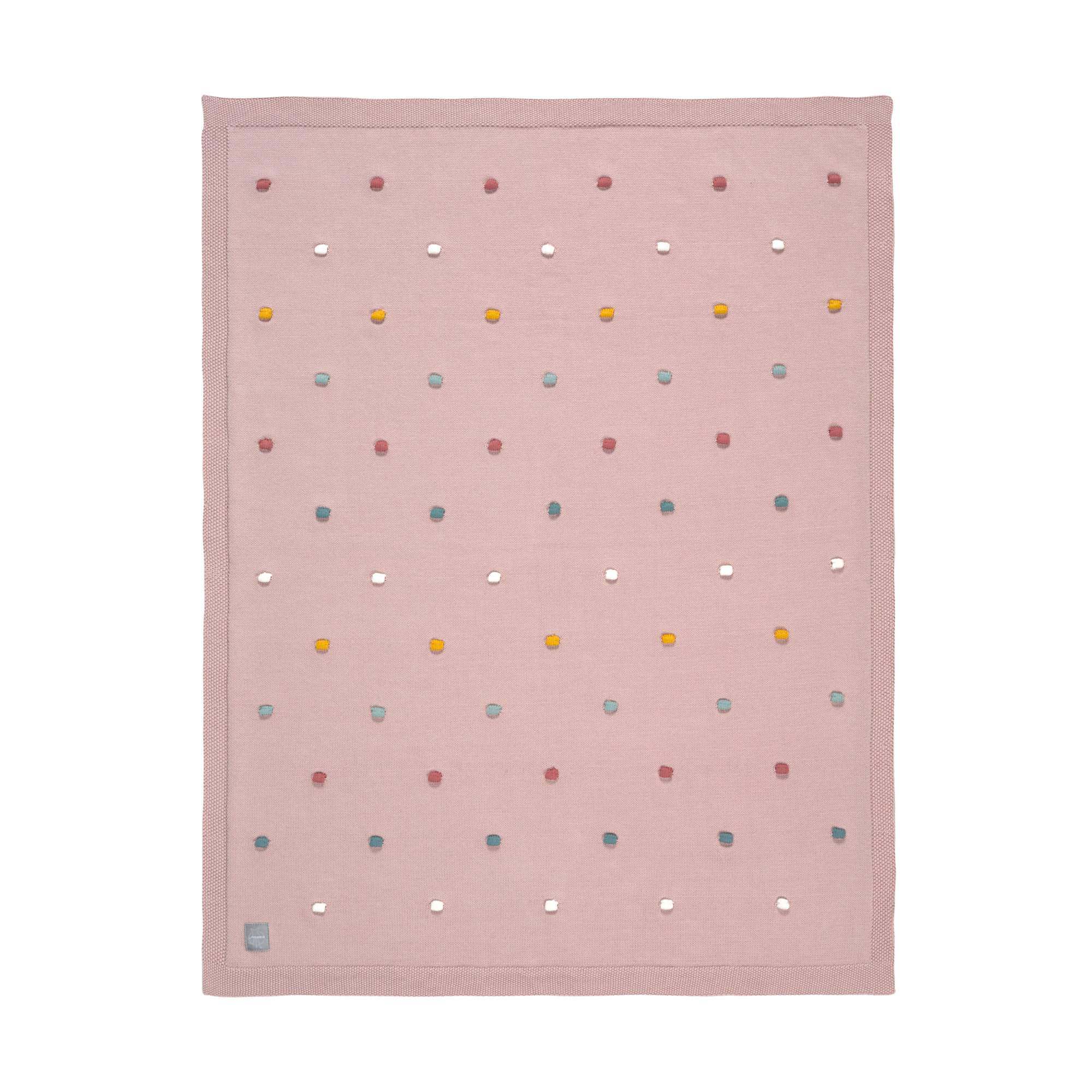 Lässig Knitted Blanket GOTS "Dots" dusky pink 80 x 100 cm - 6