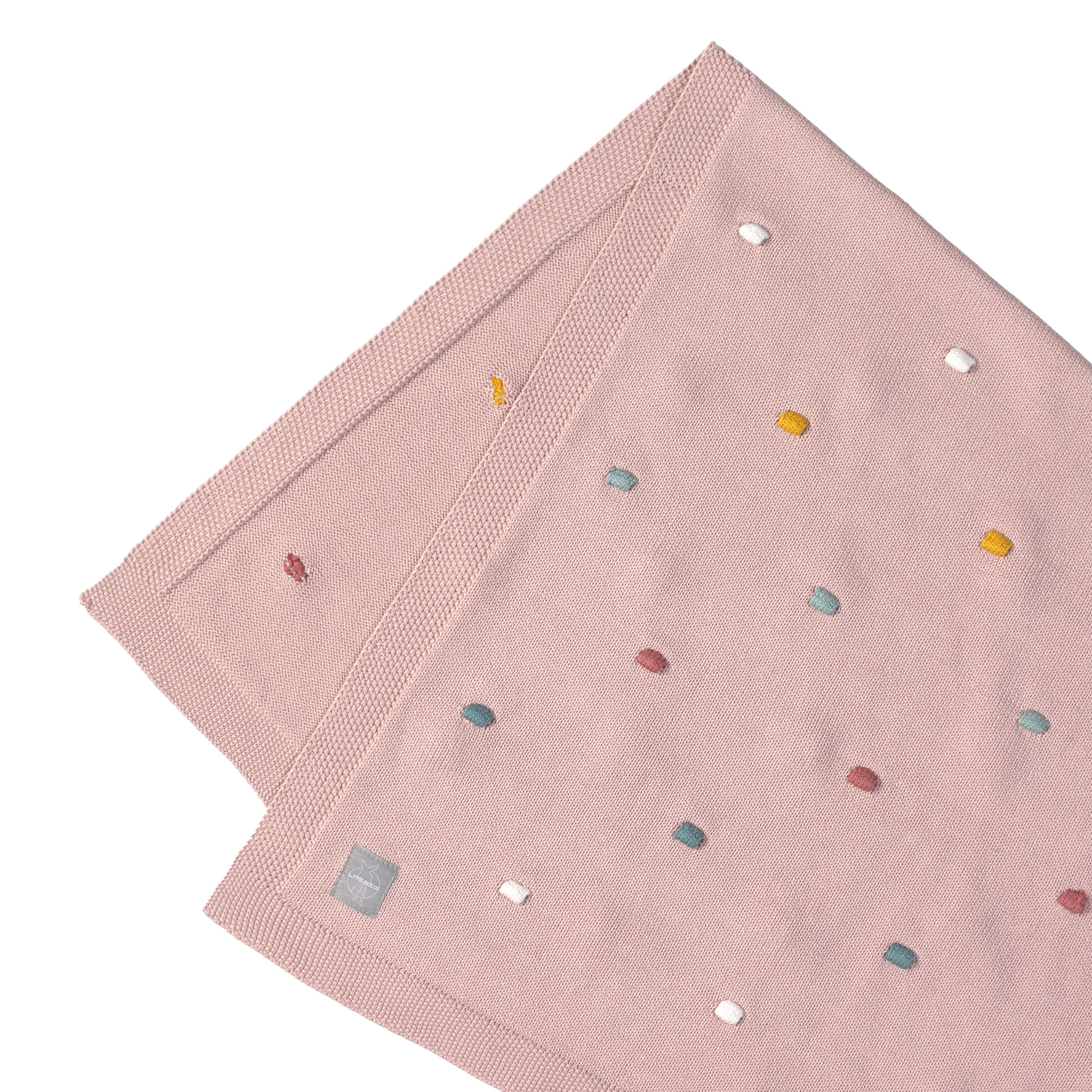 Lässig Knitted Blanket GOTS "Dots" dusky pink 80 x 100 cm - 7