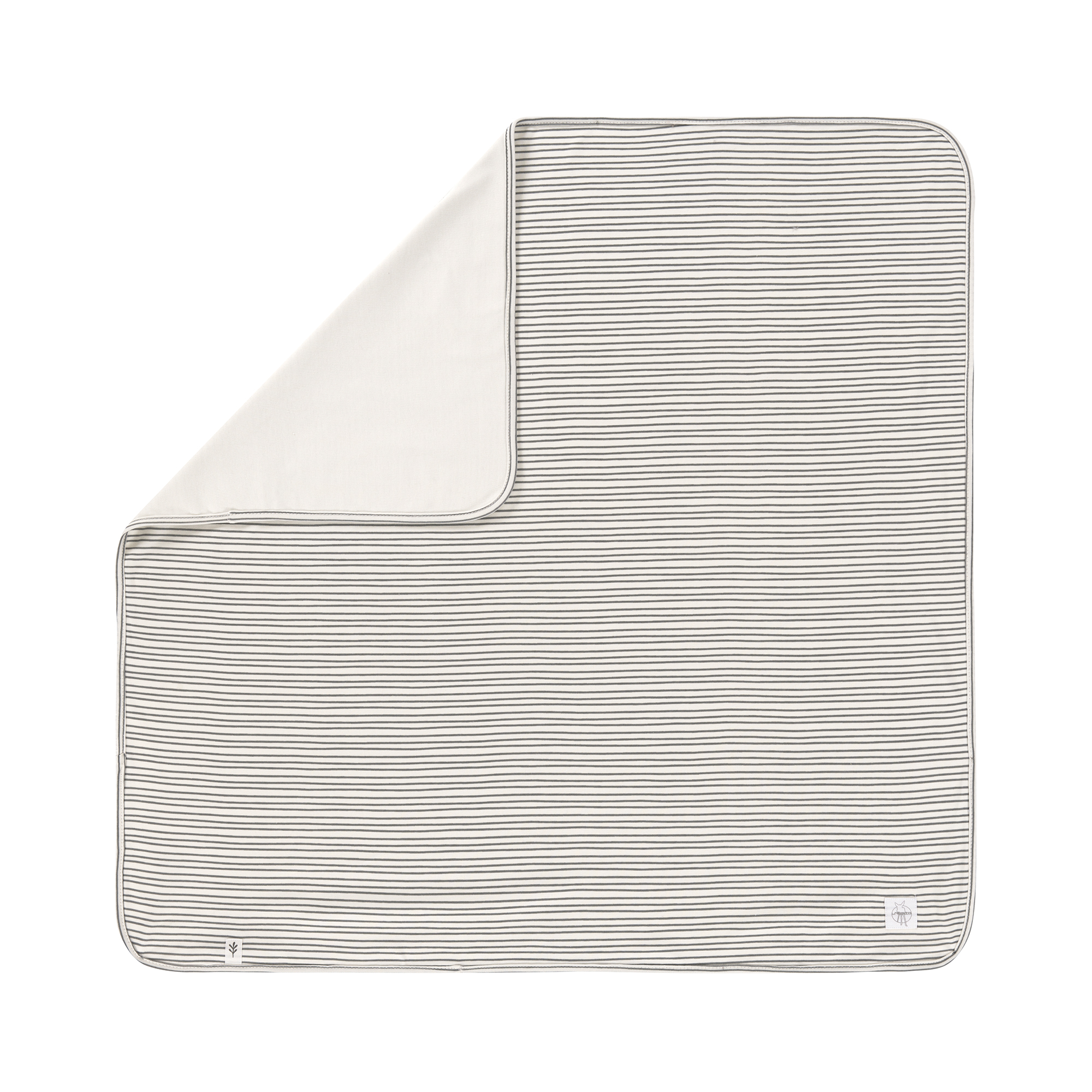 Lässig Interlock Blanket GOTS Striped grey/anthracite 80 x 80 cm