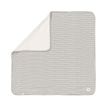 Lässig Interlock Blanket GOTS Striped grey/anthracite 80 x 80 cm
