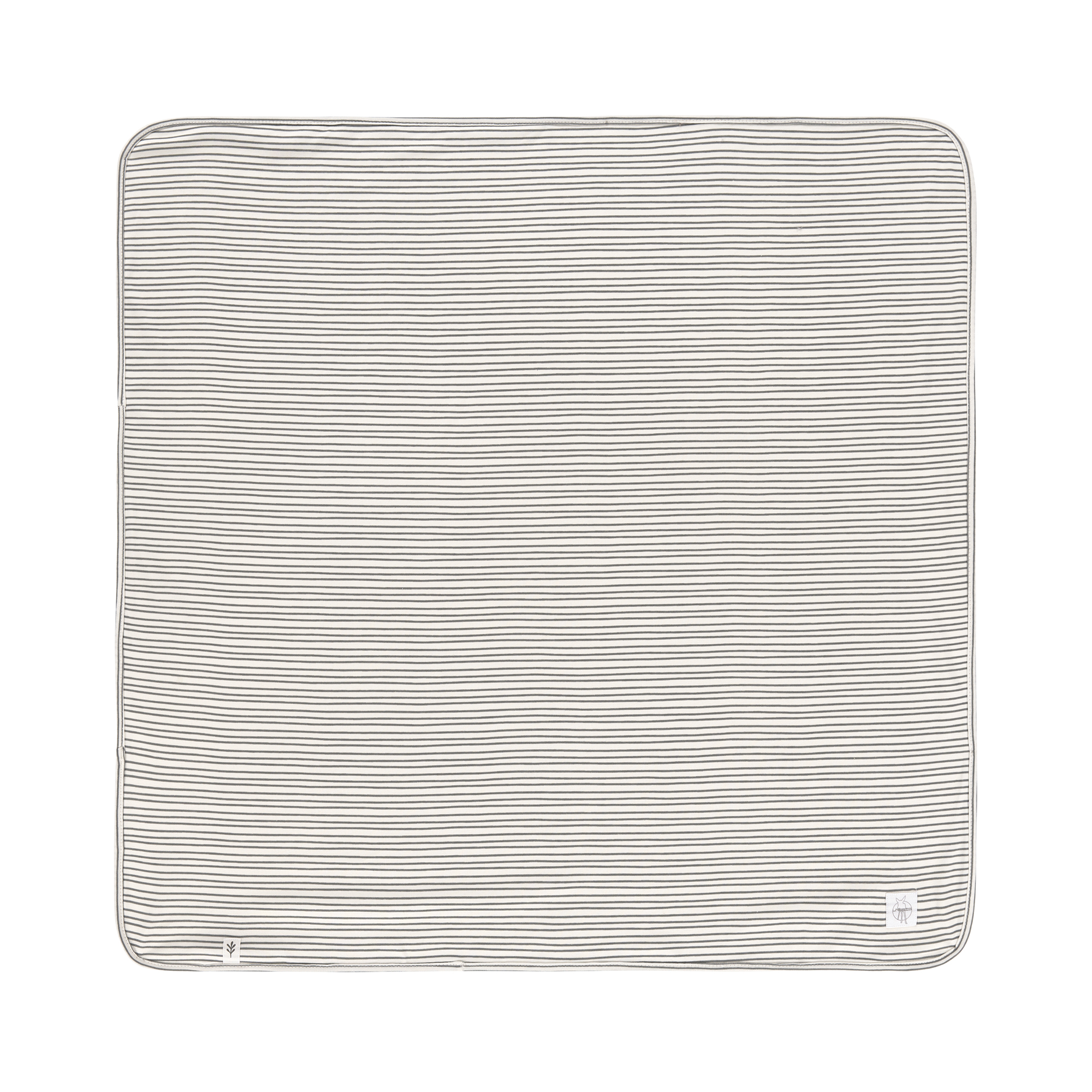 Lässig Interlock Blanket GOTS Striped grey/anthracite 80 x 80 cm - 2