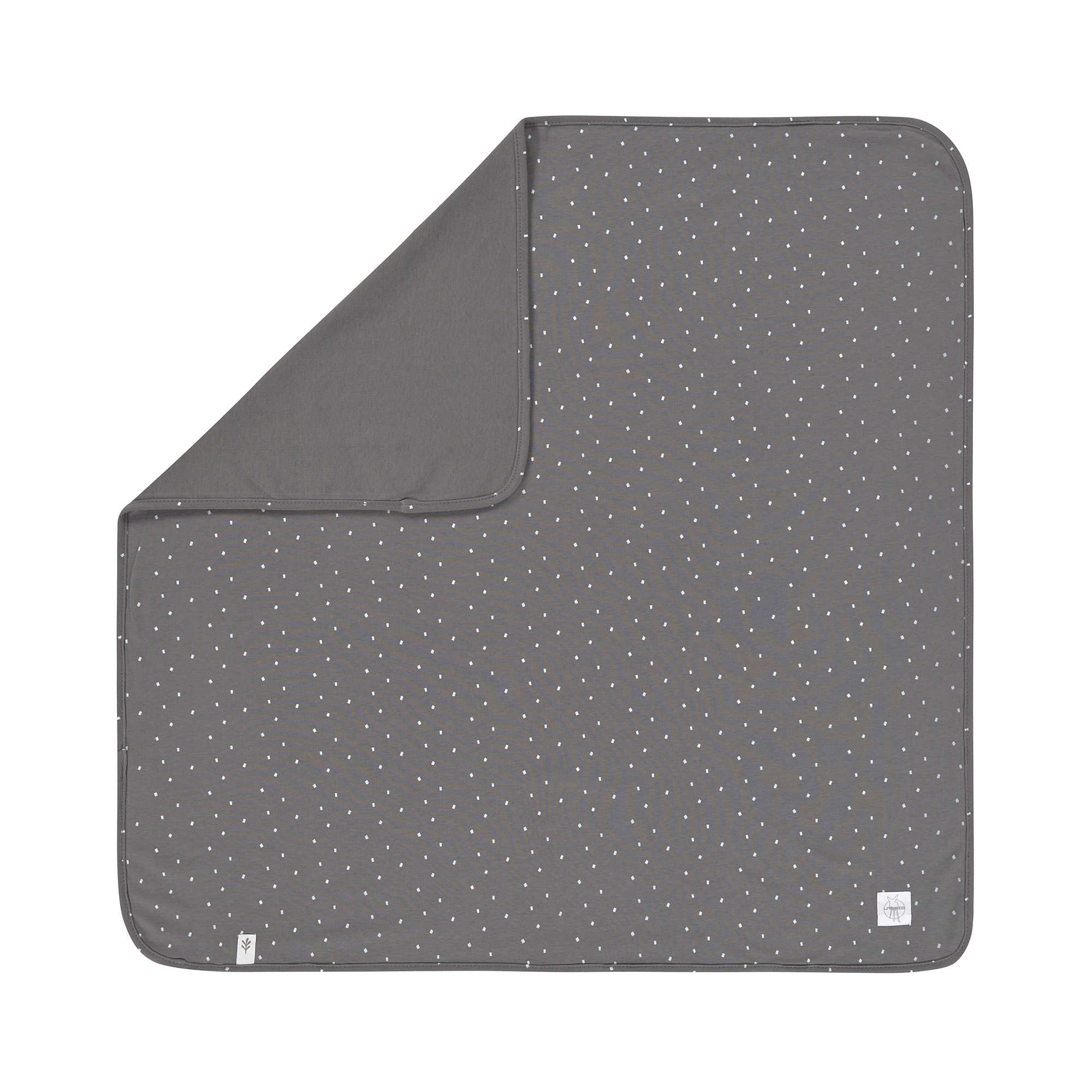 Lässig Interlock Blanket GOTS Spots anthracite 80 x 80 cm