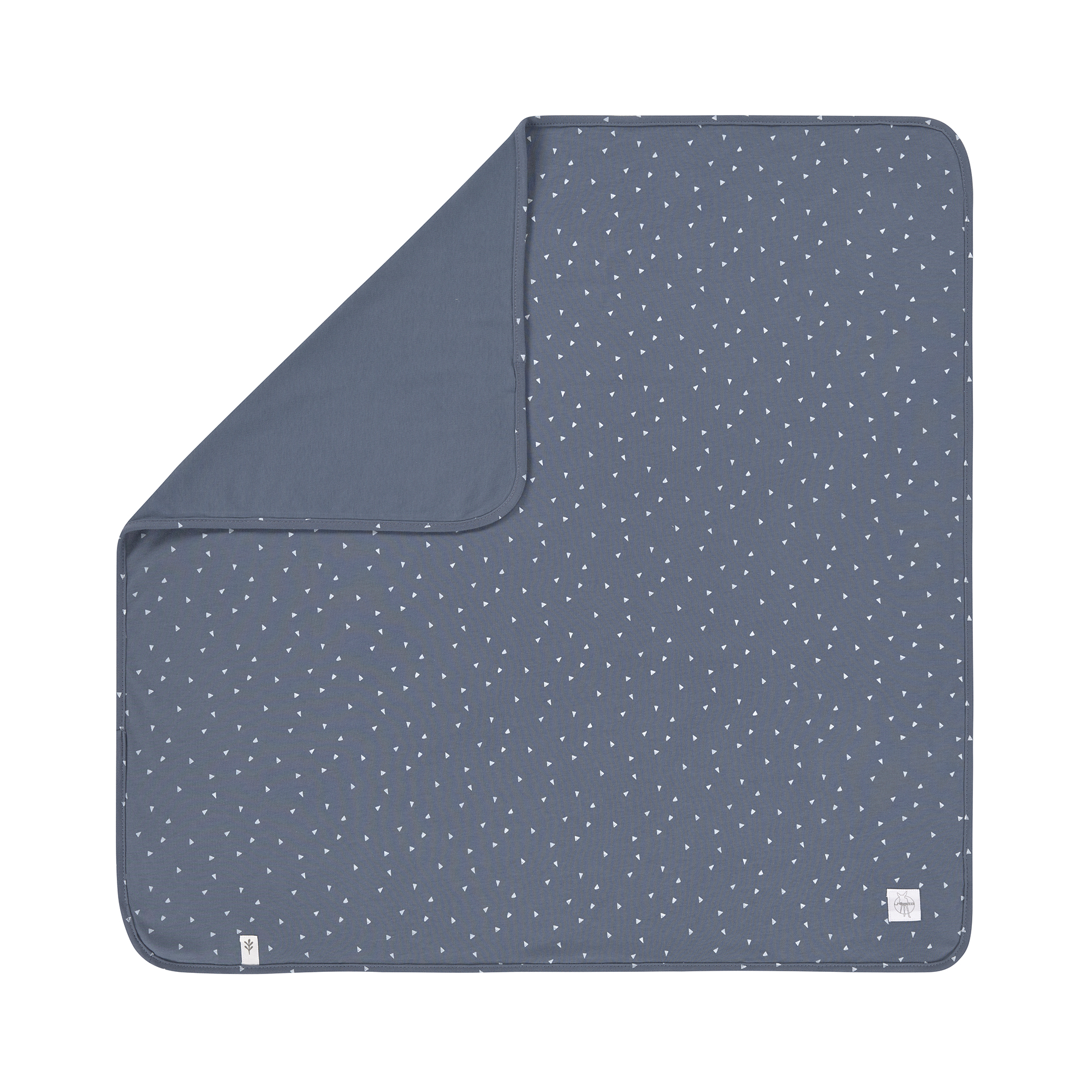Lässig Interlock Blanket GOTS Triangle blue 80 x 80 cm