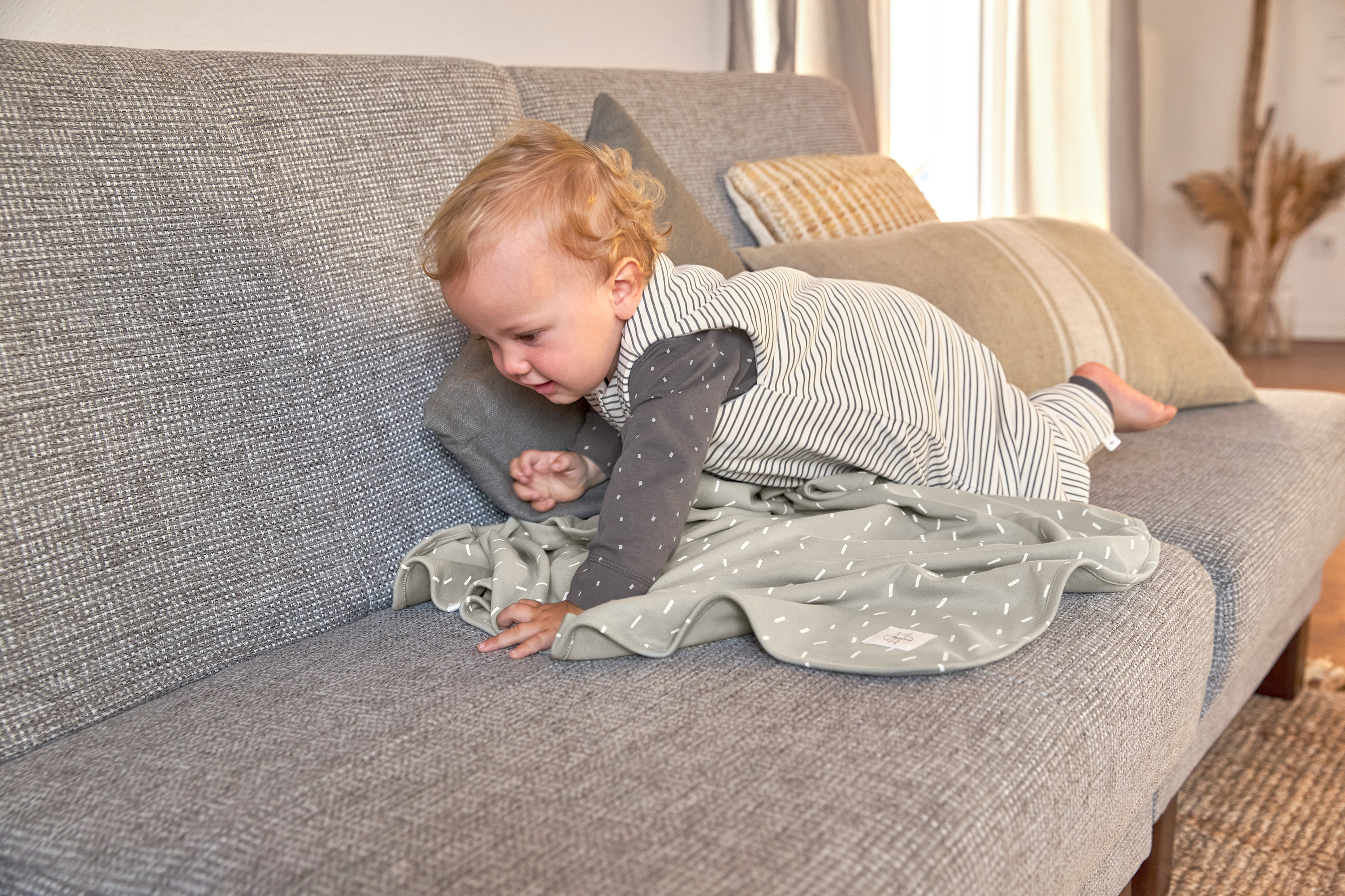 Lässig Interlock Blanket GOTS Speckles olive 80 x 80 cm - 5