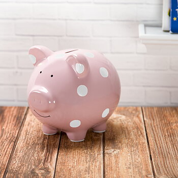 Sparbössa Piggy - Medium Polka Dot Pink