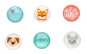 Dog Glass Magnets Multi