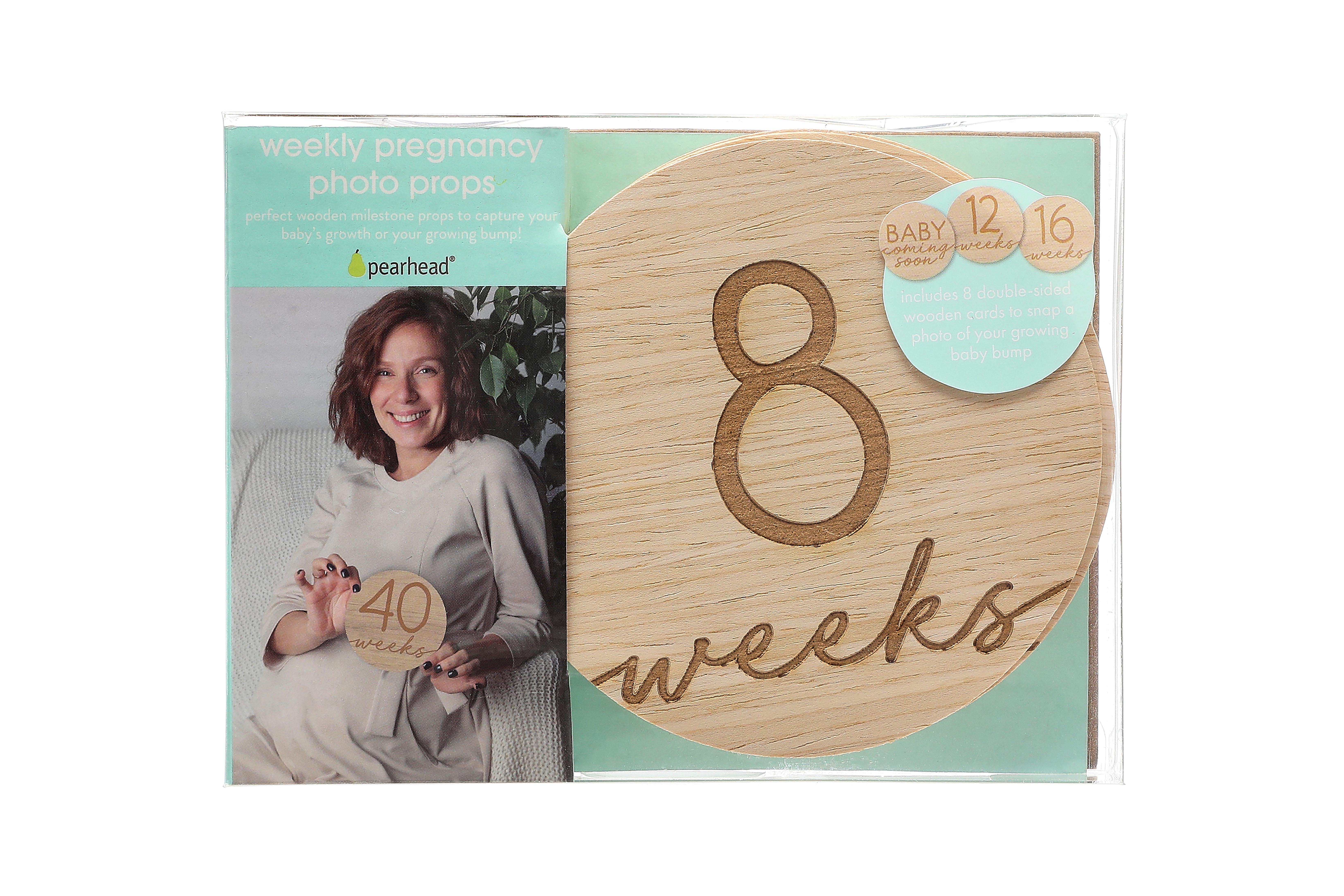 Pregnancy photo cards natural wood - 3