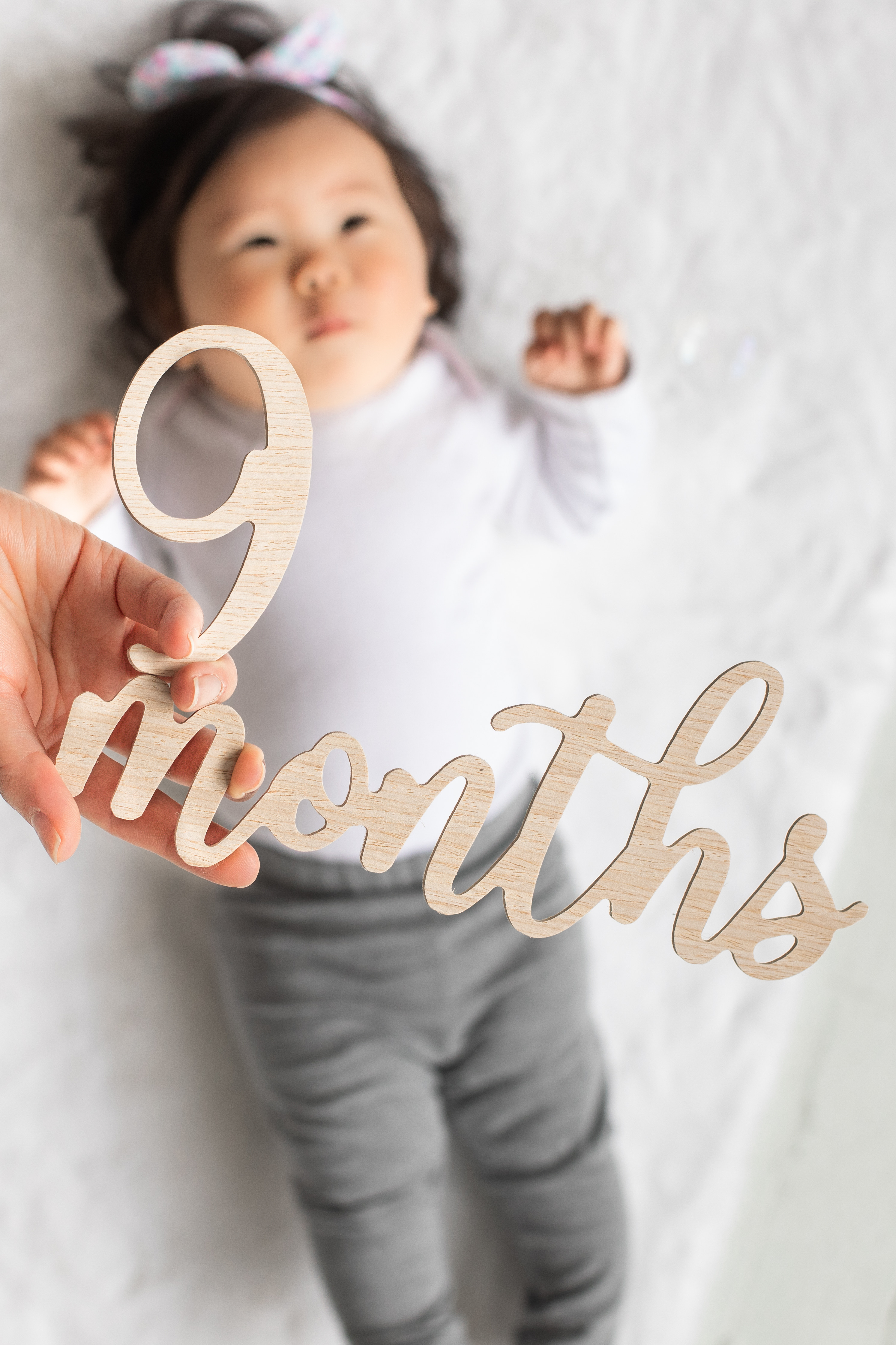 Wooden milestone photo props natural wood - 7