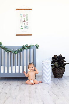 Diaper Pail Gray/Chevron