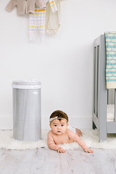 Diaper Pail Wood Grain