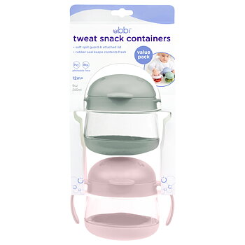 Tweat Snack Container 2-Pack Sage & Pink