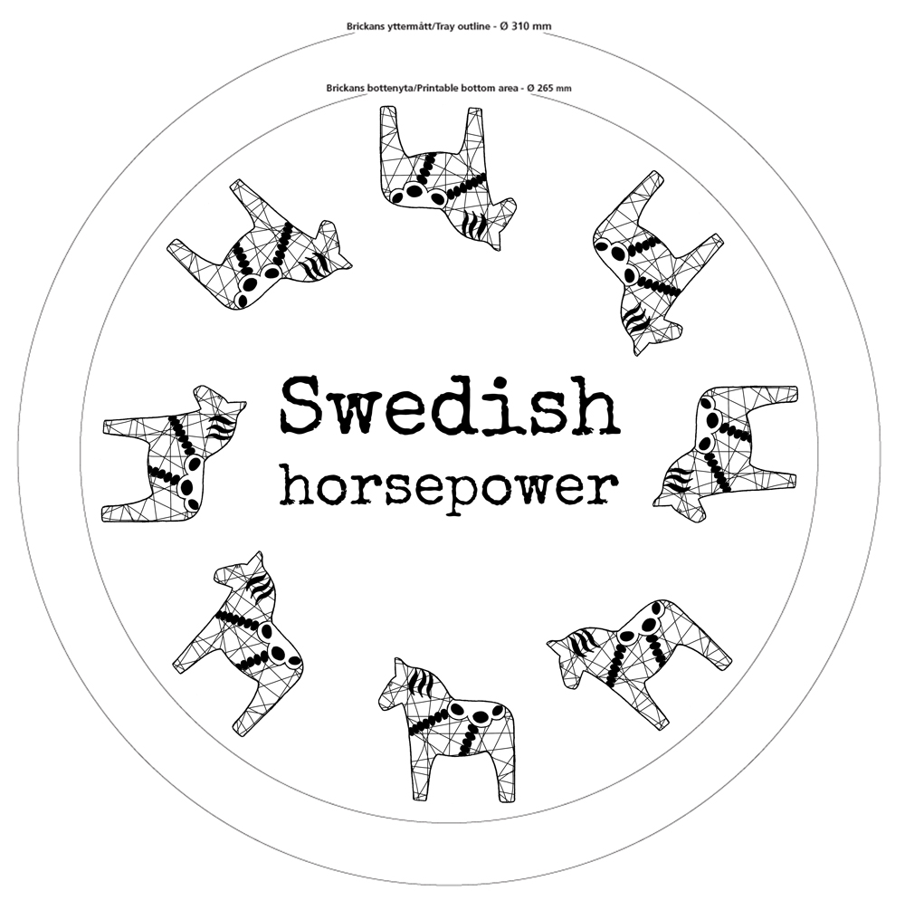 bricka SWEDISH HORSEPOWER 31 cm - UTGÅENDE - 5