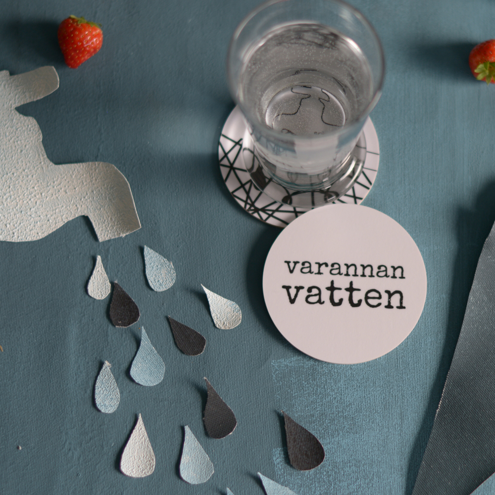glasunderlägg VATTEN 9 cm - 6