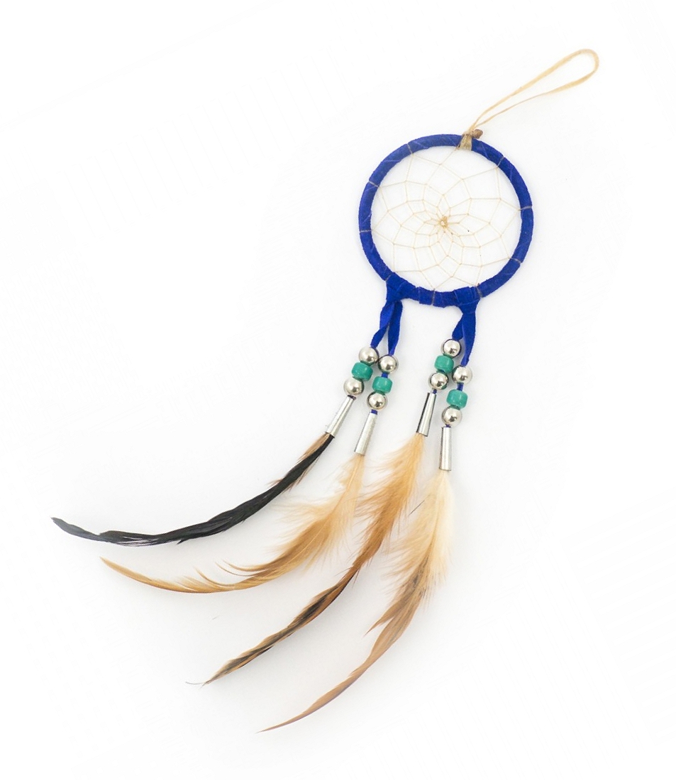 Authentic Native American Dream Catcher Blue, 8cm LaReina.se
