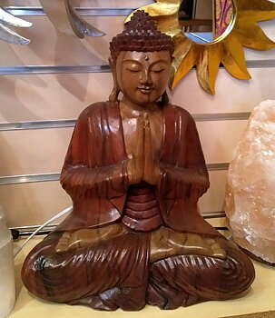 Hand Carved Wooden Amitabha Buddha - Namaste, 40cm