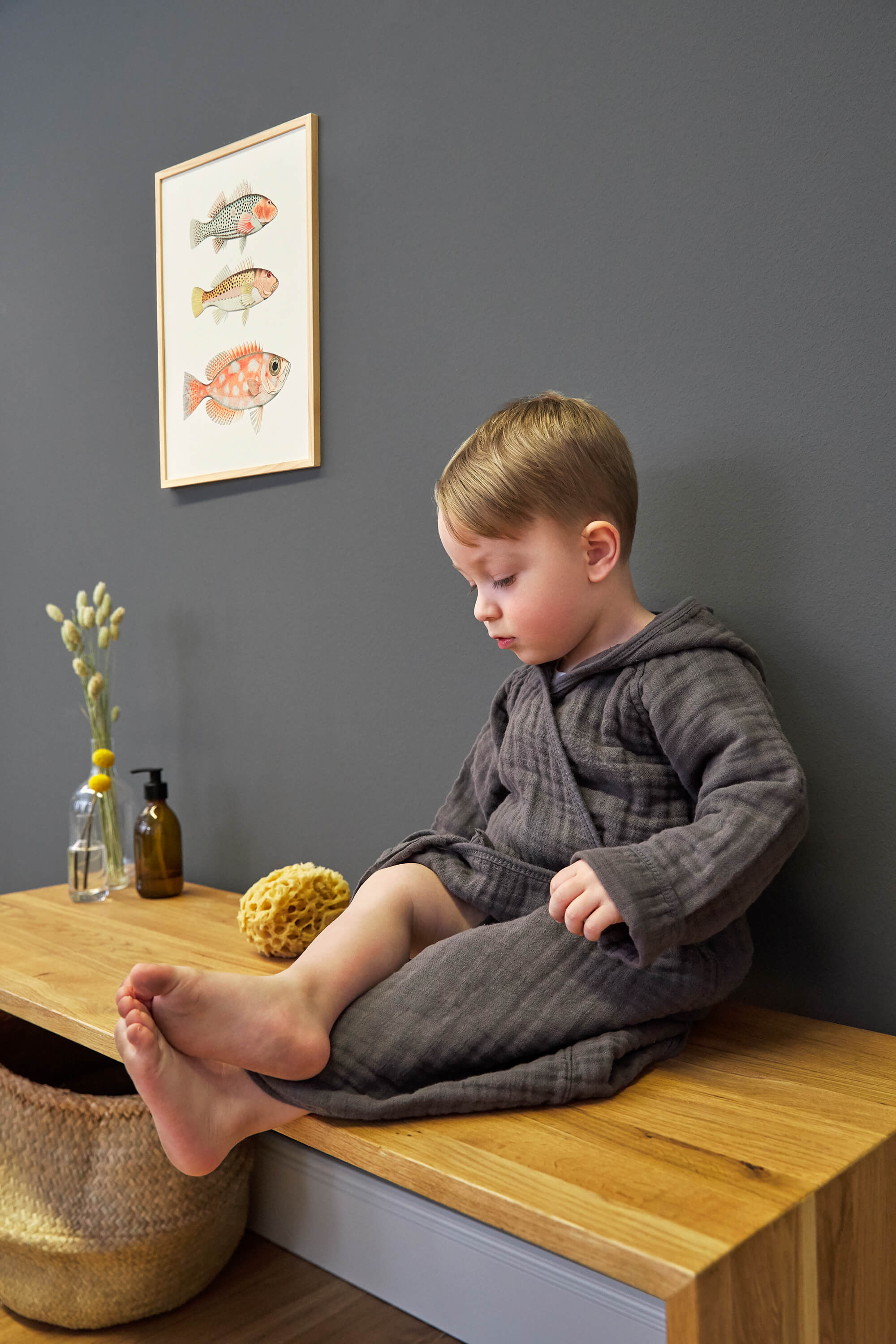 Lässig Muslin Bathrobe anthracite - 8