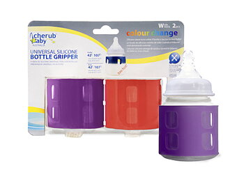 Cherub Baby Universal Bottle gripper Berry