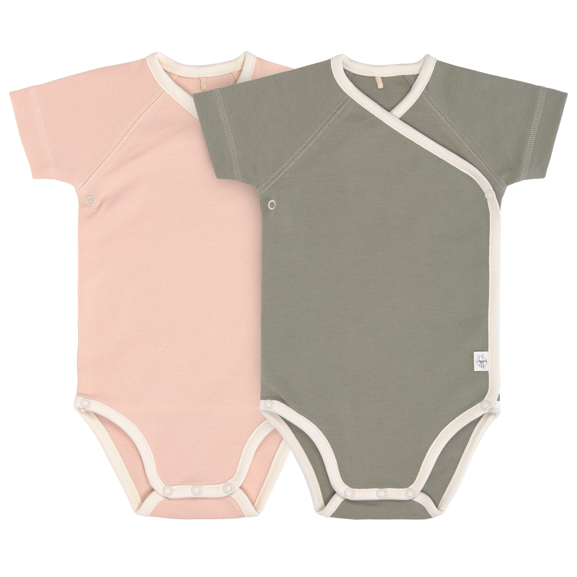Lässig Short Sleeve Body 2 pcs GOTS powder pink/olive