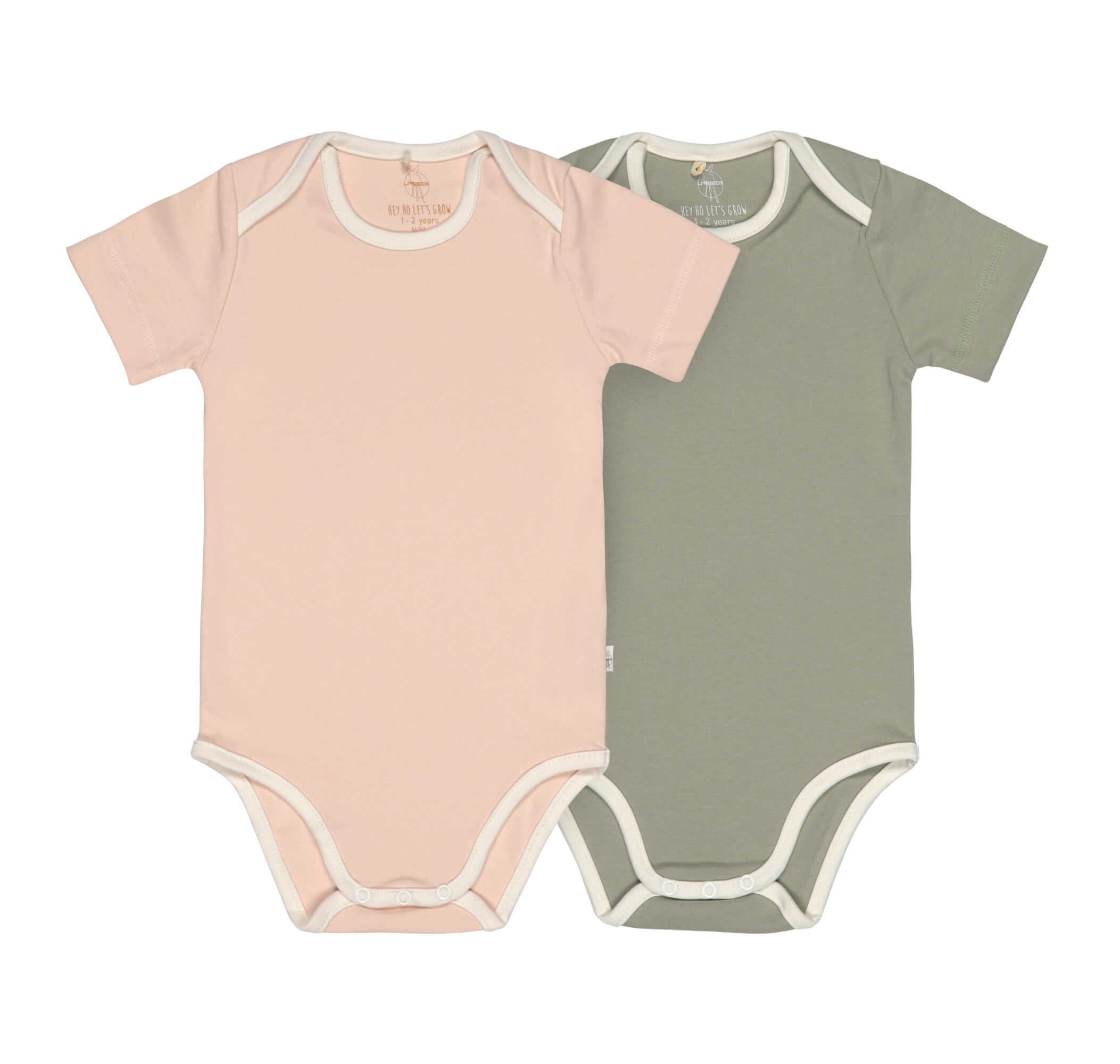 Lässig Short Sleeve Body 2 pcs GOTS powder pink/olive