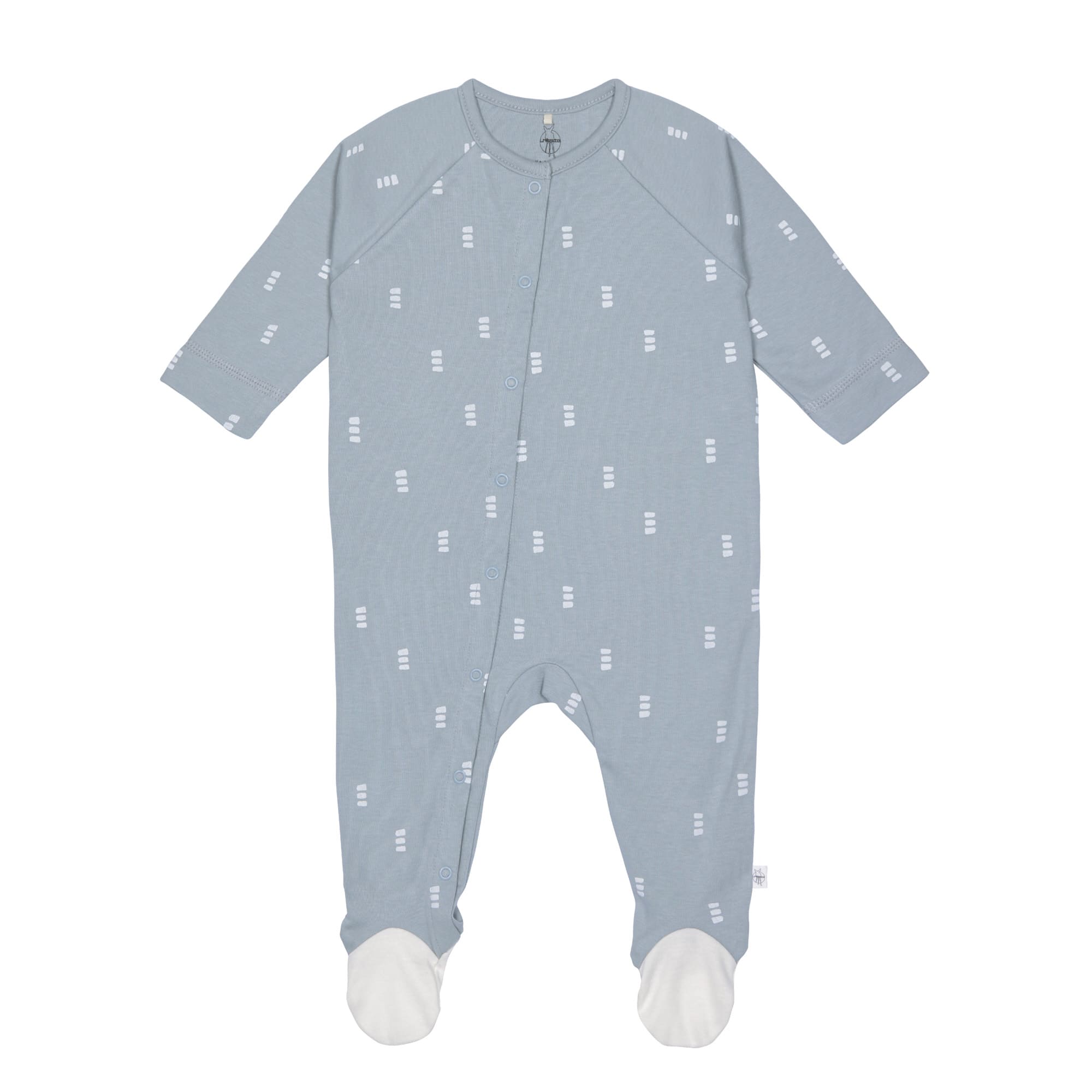 Lässig Pyjama with feet GOTS Blocks light blue